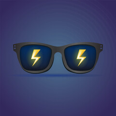 Lightning Glasses – Flat Vector Illustration with Stormy Mood