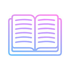 Gradient open book icon with neon colors