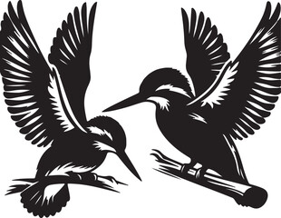 Obraz premium Kingfisher black vector