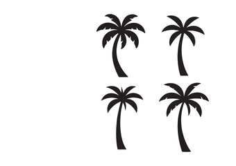 Fototapeta premium Palm tree icon silhouette vector design with white background