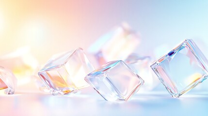Floating Overlapping Semi-Transparent Pastel Polygons