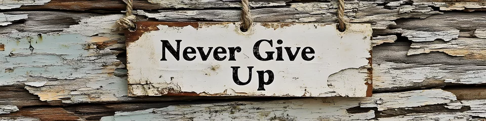 Selbstklebende Fototapeten Printable Junk Journal Inspirational Word, Inspirational Journal Kit with the Text Never Give Up © RAJONI KUMAR SHAHA