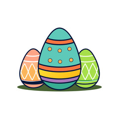 easter eggs flat vector art illustration