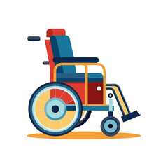 electric wheelchair vector art illustration