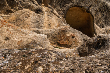 Obraz premium inside view of the ruins of the Saracen Castle, Pietrapertosa, Dolomiti Lucane, Potenza province, Basilicata