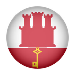 Circular Icon Featuring Diverse European Country Flag Gibraltar