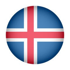 Circular Icon Featuring Diverse European Country Flag Iceland
