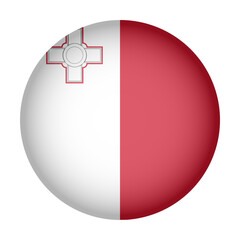 Circular Icon Featuring Diverse European Country Flag Malta