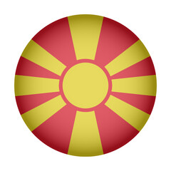 Circular Icon Featuring Diverse European Country Flag North Macedonia