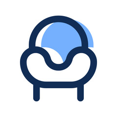 armchair filled line icon