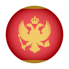 Circular Icon Featuring Diverse European Country Flag Montenegro