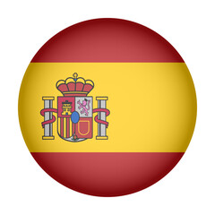 Circular Icon Featuring Diverse European Country Flag Spain
