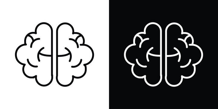Brain icon Graphic vector set for ui design