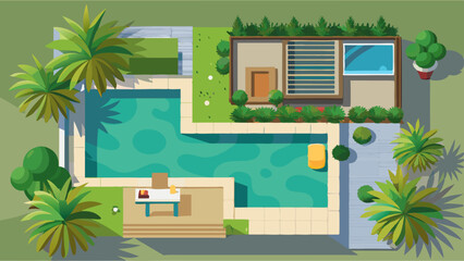 Luxury Outdoor Pool Design with Relaxing Seating Area