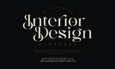 Elegant Font Uppercase Lowercase and Number. Classic Lettering Minimal Fashion Designs. Typography modern serif fonts regular decorative vintage concept. vector illustration