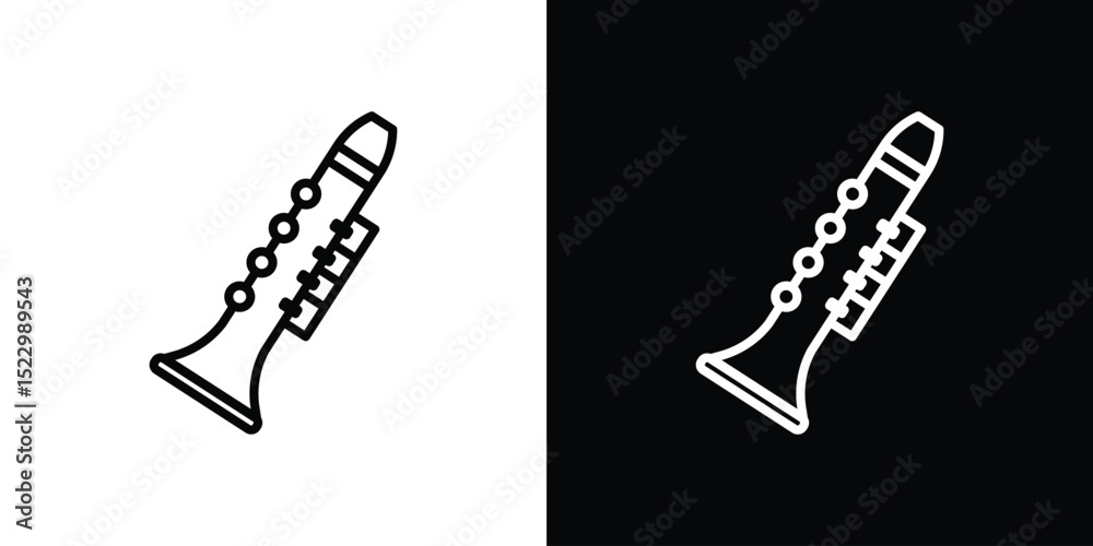 Canvas Prints clarinet icon graphic vector set for ui design