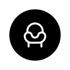 armchair circular line icon