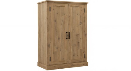 Light beige wooden double door cabinet