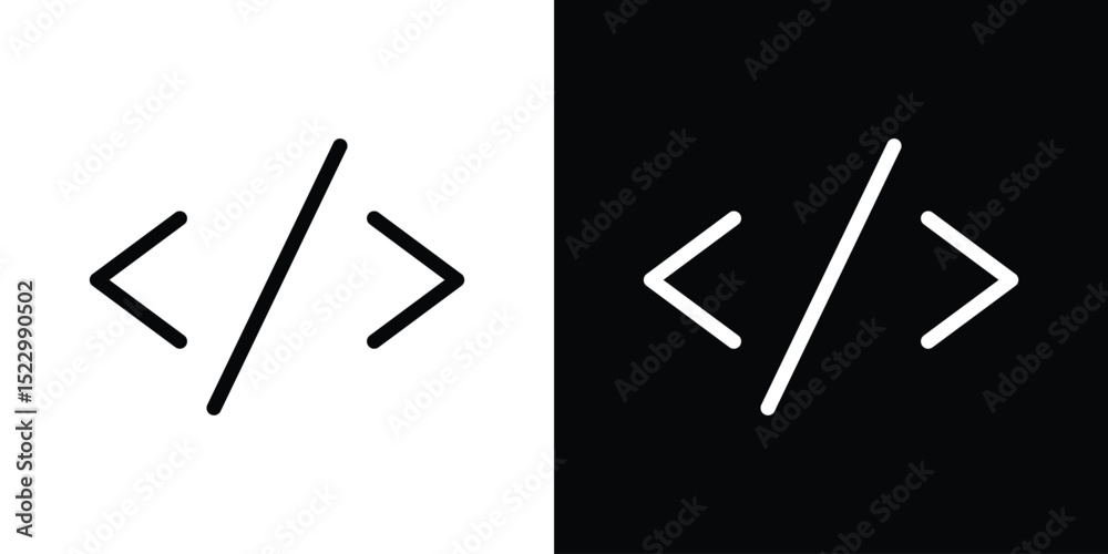 Poster code icon graphic vector set for ui design