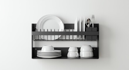 Modern wall mounted dish drainer