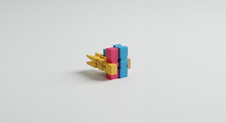 Multicolored stacked blocks design