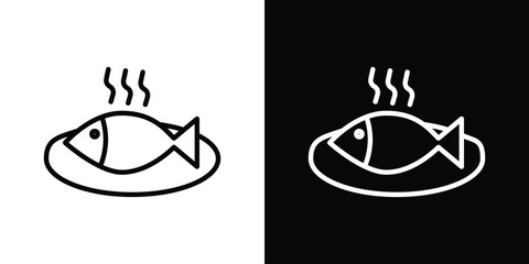 Cooked fish icon Graphic vector set for ui design