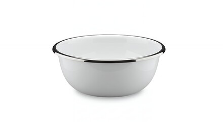 White enamel bowl isolated