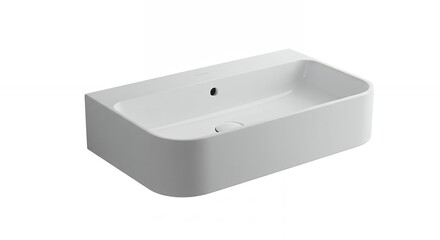 White rectangular ceramic washbasin