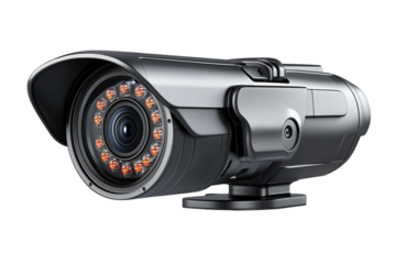 3D CCTV Security Camera isolated on white background Digital camera protection
