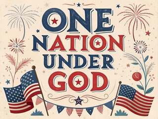 Vintage Retro-style Patriotic 4th of July Poster Featuring American Flags Fireworks Bold Typography and Red White Blue Graphics Perfect for Independence Day Designs and Promotions