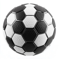 Fototapeta premium Detailed high angle studio shot of a modern monochrome football displaying precision and texture with a white background