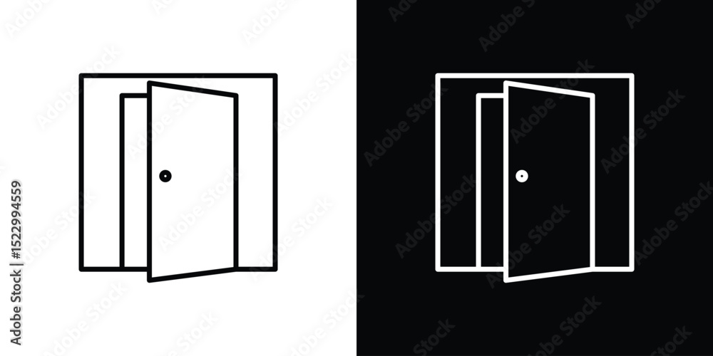 Aufkleber Door open icon Graphic vector set for ui design