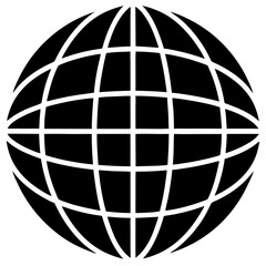 globe with grid lines on white background  .svg