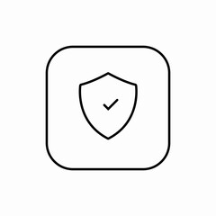 Square shield checkmark icon vector sign