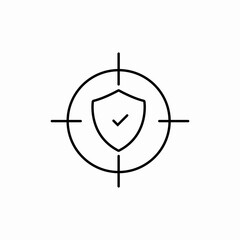 Target heart protection icon vector sign