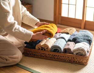 整った、暮らし、風景、ワードローブ、衣類、収納、衣類、クローゼット、部屋、インテリア、衣替え、整理