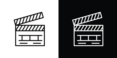 Film clapperboard icon Graphic vector set for ui design
