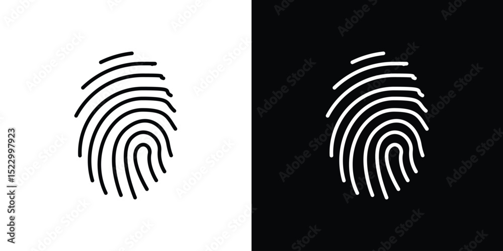 Fototapete fingerprint icon graphic vector set for ui design