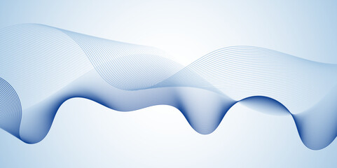 Abstract blue wavy stripes vector background vector illustration.