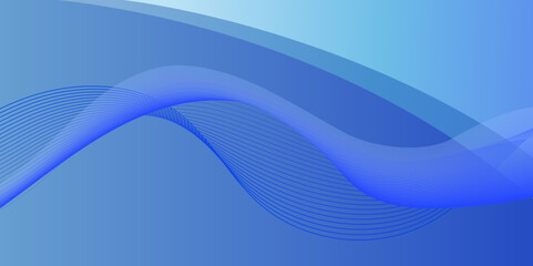 Fototapeta premium Abstract blue wave banner background. Vector illustration.