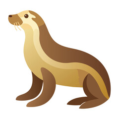 Minimalist Sea Lion Side Pose – Flat Vector Design