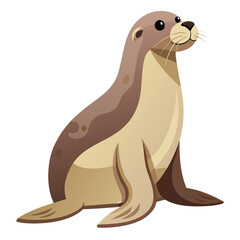 Sea Lion Sitting Vector – Minimalist Style