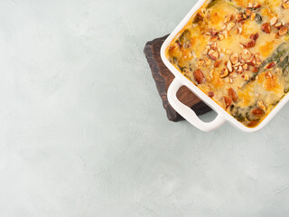 Baked squash and savoy cabbage casserole vegetarian lasagna