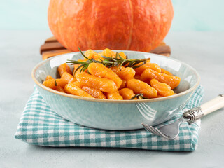 Pumpkin potato gnocchi easy Italian autumn recipe with hokkaido squash