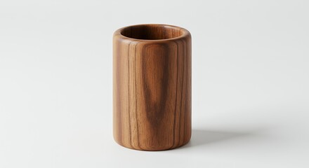 Wooden cylindrical vase or container
