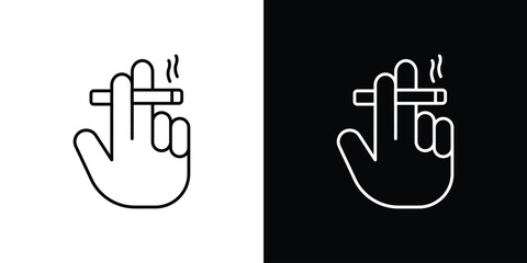 Hand holding cigarette icon Graphic vector set for ui design