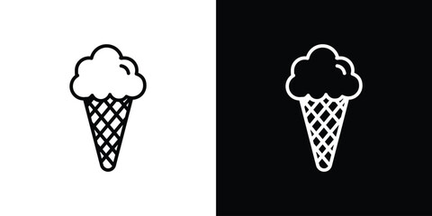 Ice cream cone icon Graphic vector set for ui design