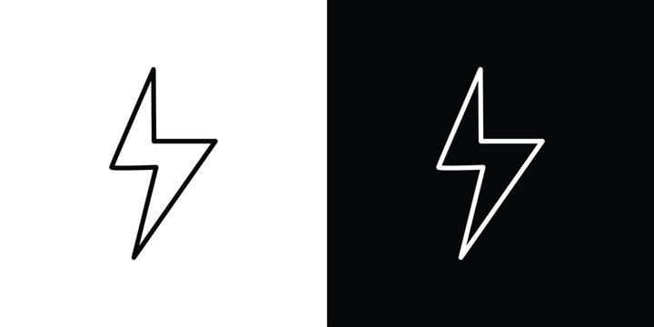 Lightning bolt icon Graphic vector set for ui design