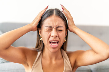 Neurodivergent woman experiencing emotional overload at home