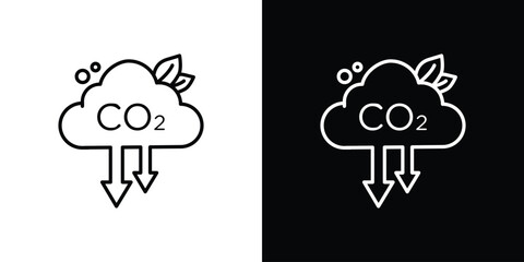 Low carbon dioxide icon Graphic vector set for ui design